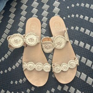 Jack Rogers Beige Floral Sandals
